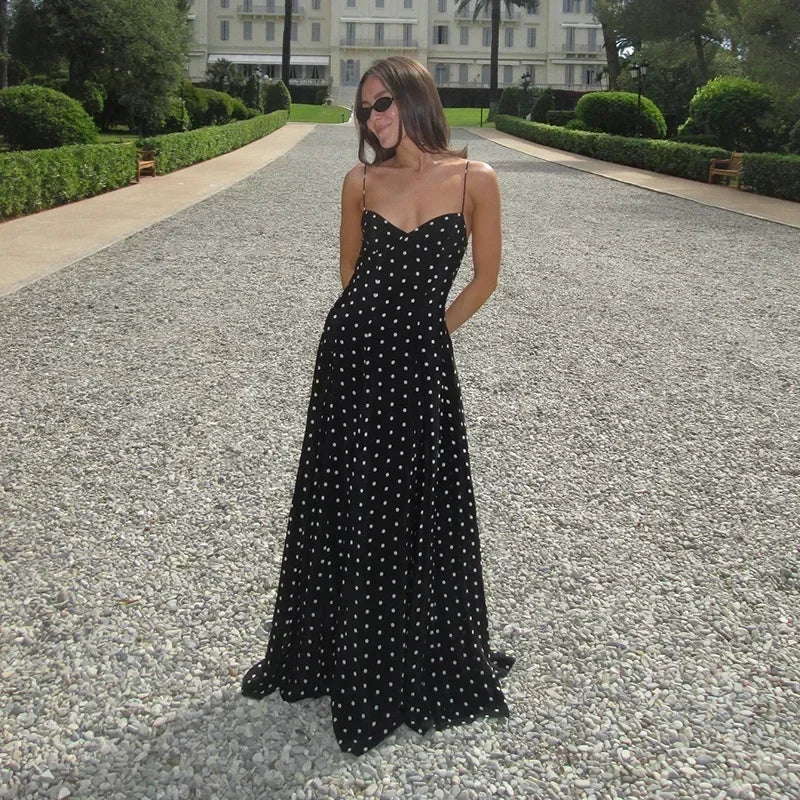 Cami Dresses - Casual Polka Dot Spring Maxi Dress – Women Flawless Style