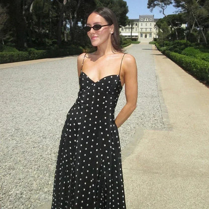 Cami Dresses - Casual Polka Dot Spring Maxi Dress – Women Flawless Style