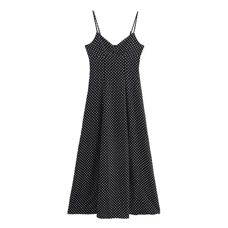 Cami Dresses - Casual Polka Dot Spring Maxi Dress – Women Flawless Style