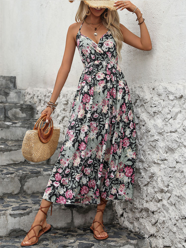 Cami Dresses- Essence of Summer Floral Boho Midi Dress- - Pekosa Women Fashion