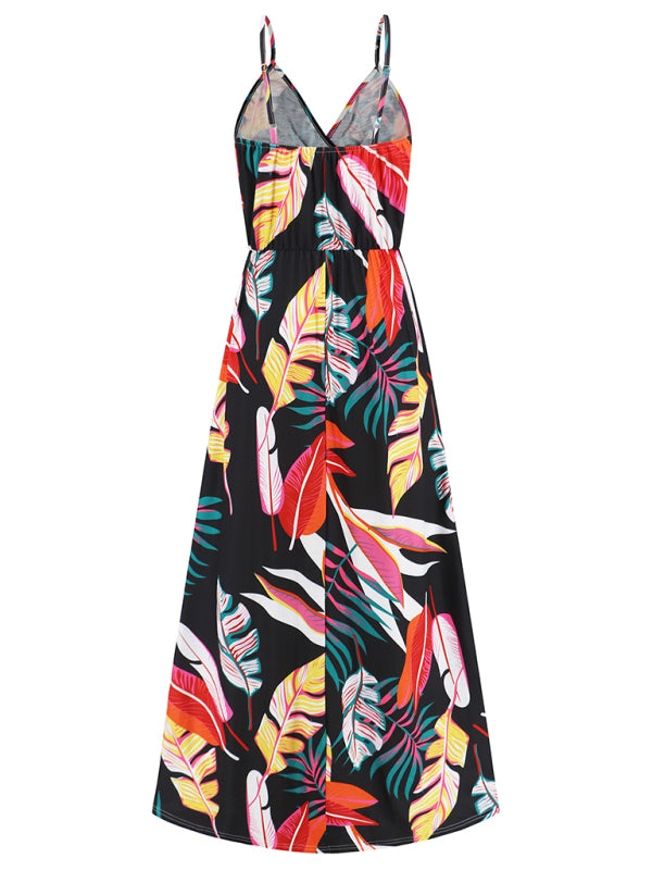 Garden Party – Camisole-Maxikleid mit tropischem Print für Damen