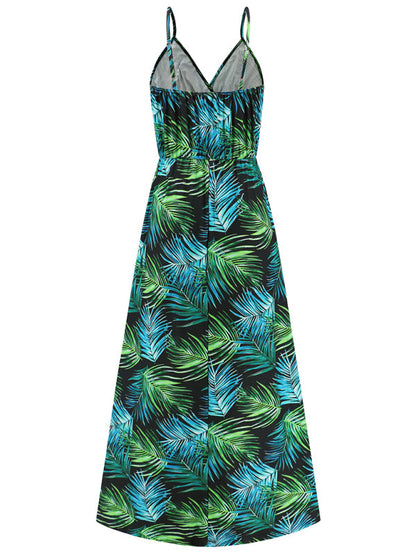 Garden Party Women's Cami Maxi Dress with Tropical Print