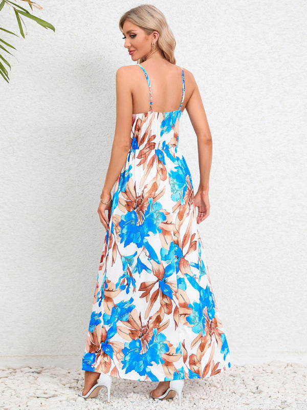 Garden Party Robe longue caraco pour femme avec imprimé tropical