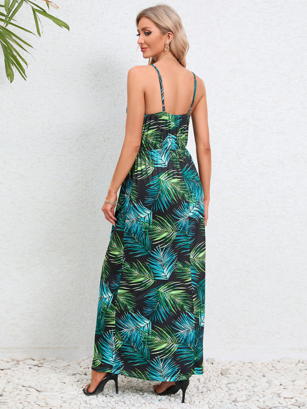 Garden Party Women's Cami Maxi Dress with Tropical Print