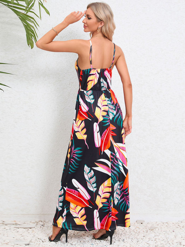 Garden Party Robe longue caraco pour femme avec imprimé tropical