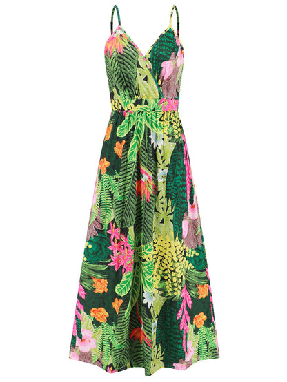 Garden Party Women's Cami Maxi Dress with Tropical Print