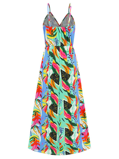 Garden Party Women's Cami Maxi Dress with Tropical Print