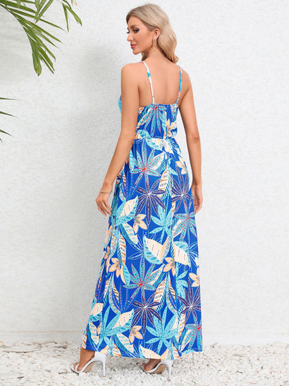 Garden Party Women's Cami Maxi Dress with Tropical Print