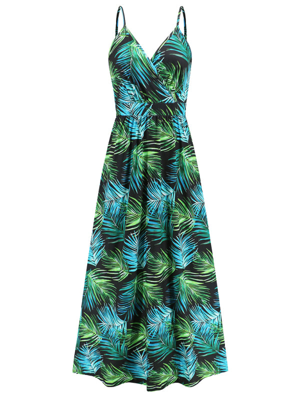 Garden Party Women's Cami Maxi Dress with Tropical Print