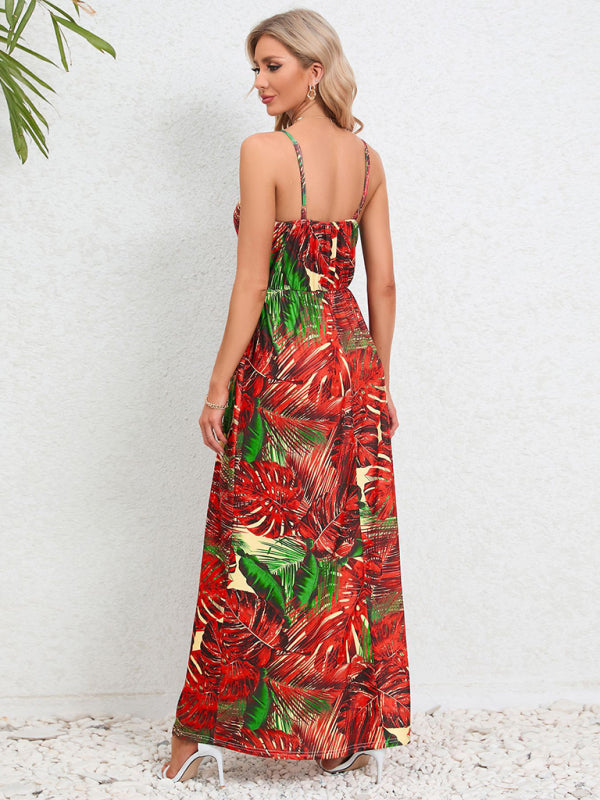 Garden Party Robe longue caraco pour femme avec imprimé tropical