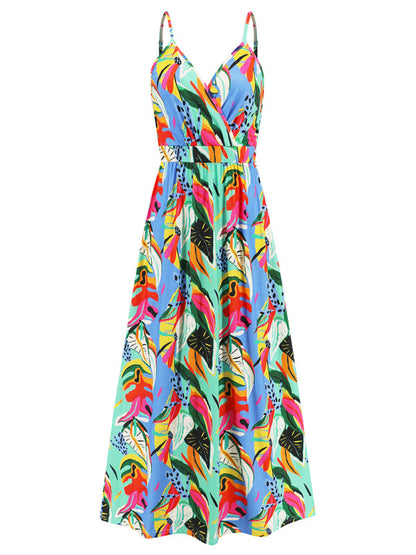 Garden Party Women's Cami Maxi Dress with Tropical Print