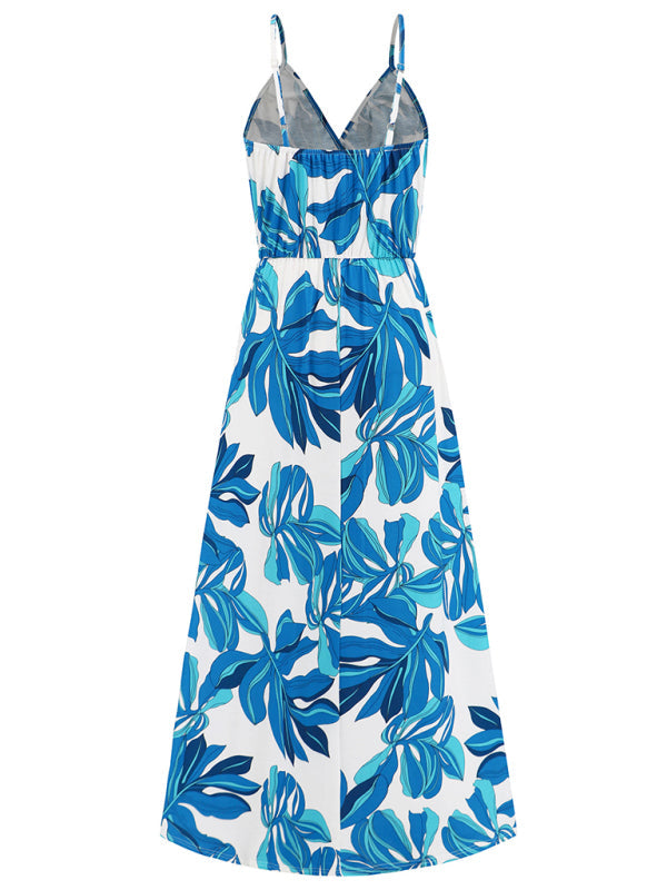 Garden Party Women's Cami Maxi Dress with Tropical Print