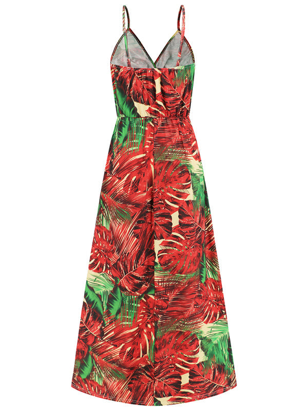 Garden Party – Camisole-Maxikleid mit tropischem Print für Damen