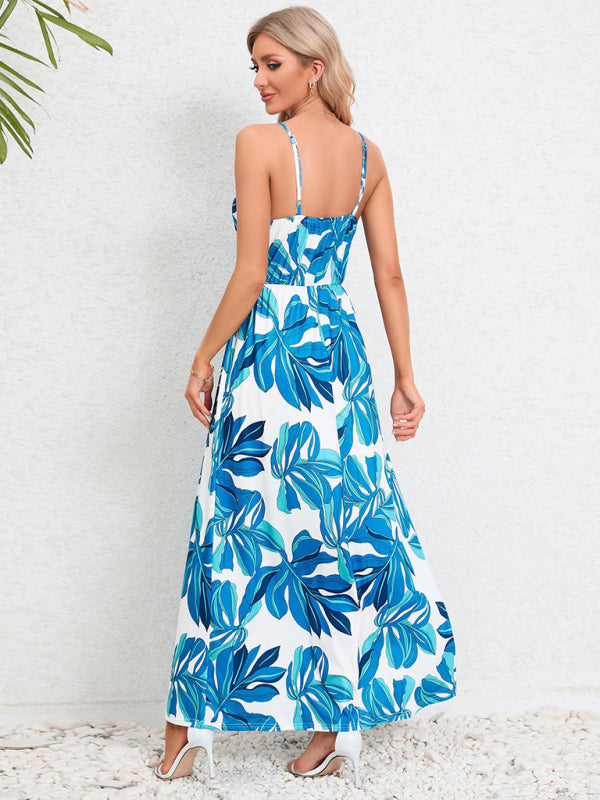 Garden Party Women's Cami Maxi Dress with Tropical Print