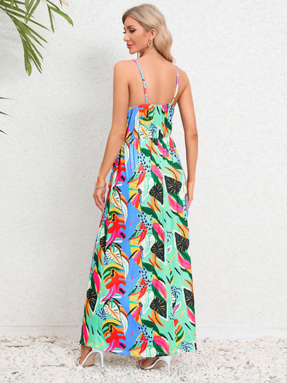 Garden Party Women's Cami Maxi Dress with Tropical Print