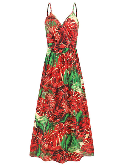 Garden Party Women's Cami Maxi Dress with Tropical Print