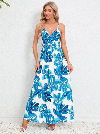 Garden Party Women's Cami Maxi Dress with Tropical Print