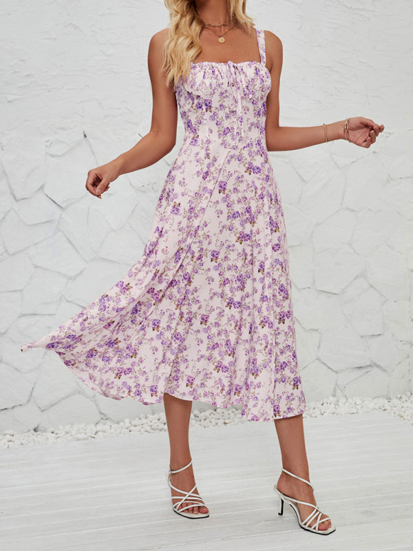 Cami Dresses- Summer Garden Parties Floral A-Line Midi Dress- Pattern4- Pekosa Women Fashion