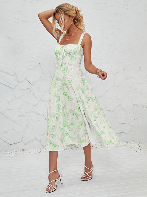 Cami Dresses- Summer Garden Parties Floral A-Line Midi Dress- - Pekosa Women Fashion