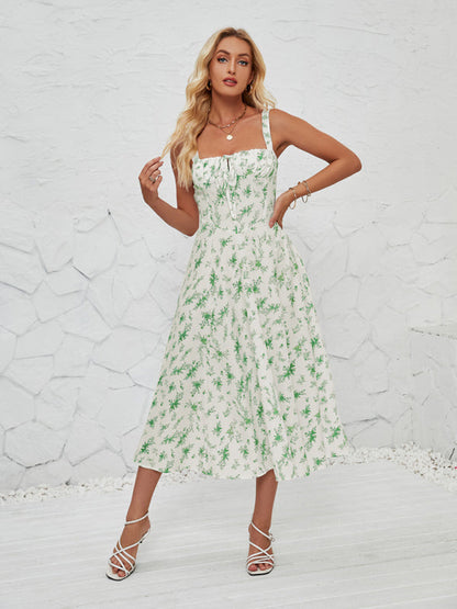 Cami Dresses- Summer Garden Parties Floral A-Line Midi Dress- Suit 7- Pekosa Women Fashion