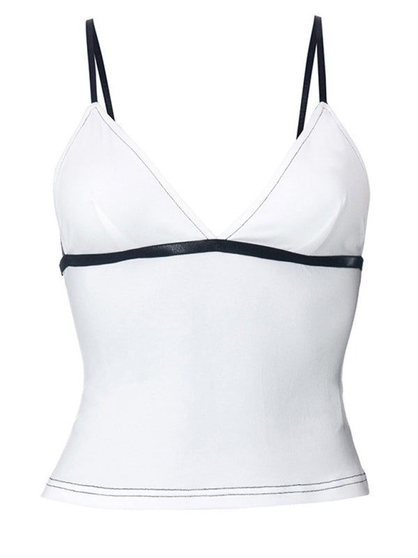 Damen-Cami-Top mit kontrastierendem Dreiecksausschnitt