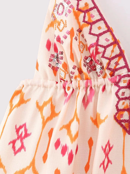 Vibrant Sleeveless Summer Embroidered Camisole