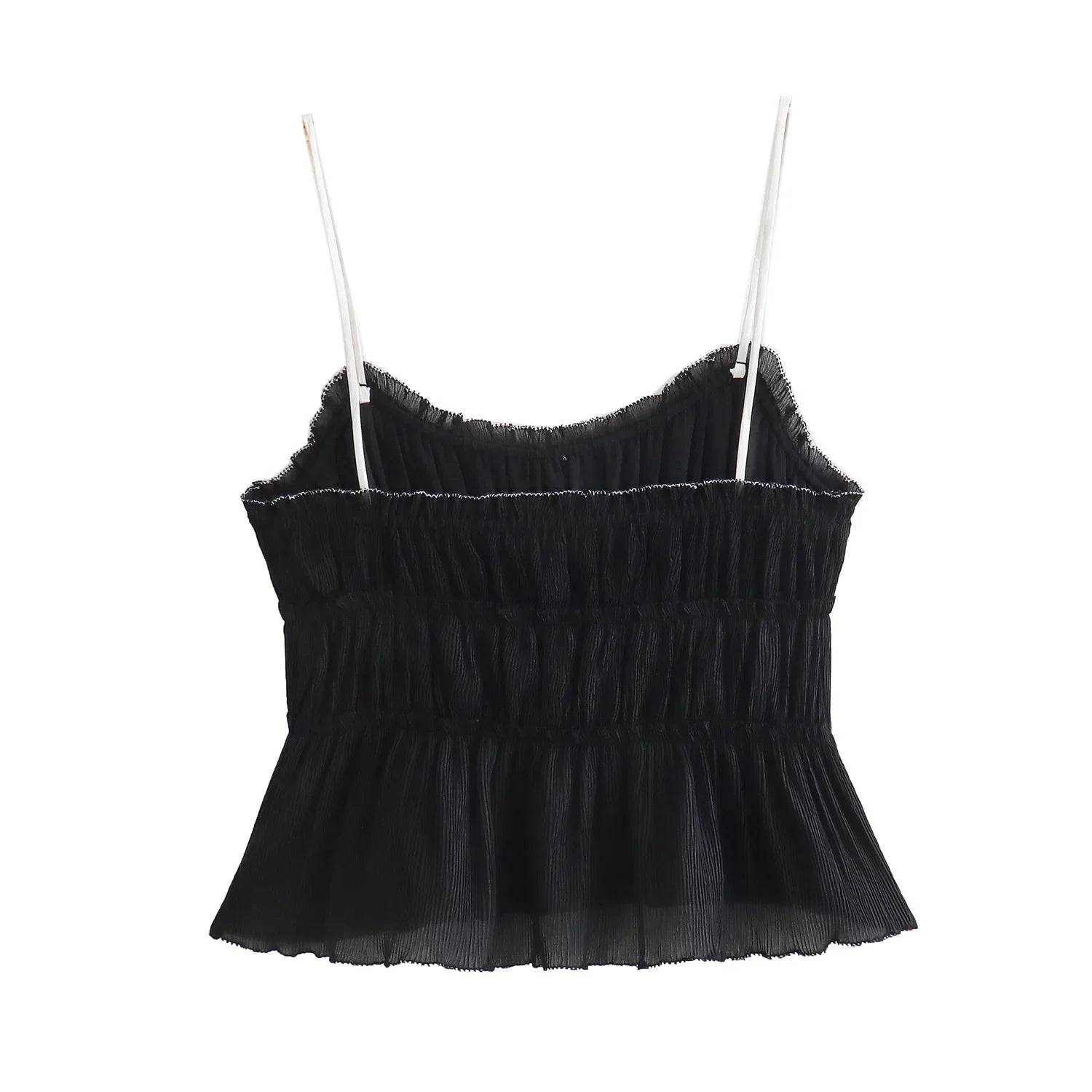 Camis Tops- Ruffled Peplum Cami Top- - Chuzko Women Clothing