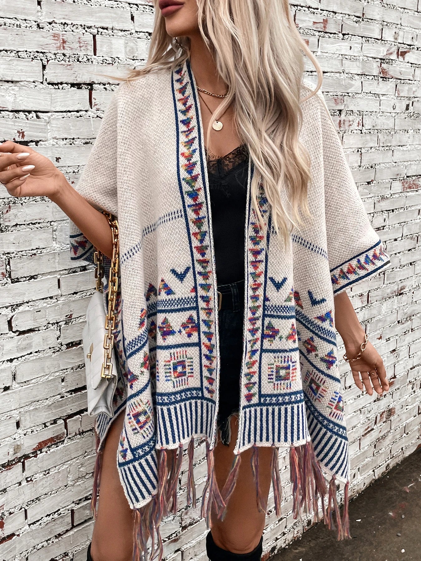 Capes- Tribal-Inspired Cozy Cape for Chilly Evenings- - Pekosa Women Fashion