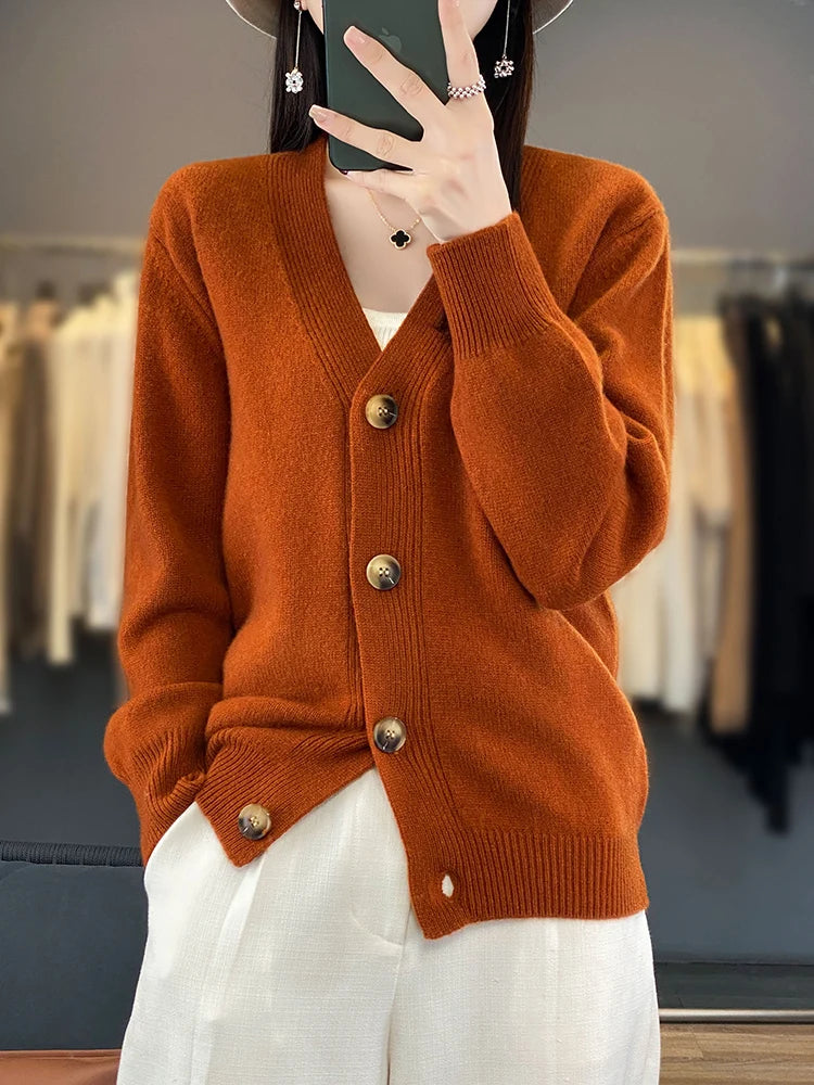 Cardigans - Autumn Wool Cardigan Grandpa Sweater for Chilly Evenings