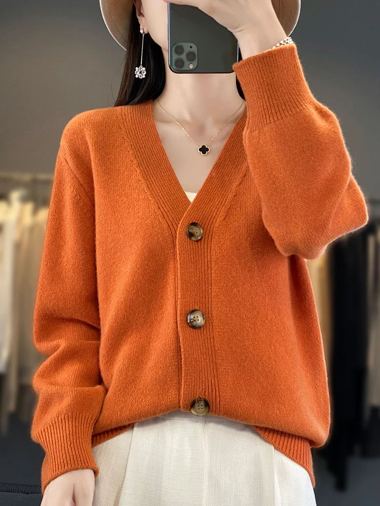 Cardigans - Autumn Wool Cardigan Grandpa Sweater for Chilly Evenings