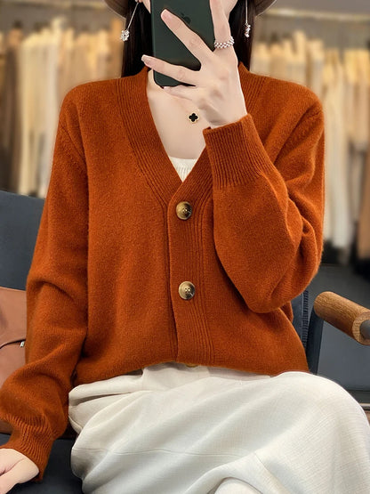 Cardigans - Autumn Wool Cardigan Grandpa Sweater for Chilly Evenings