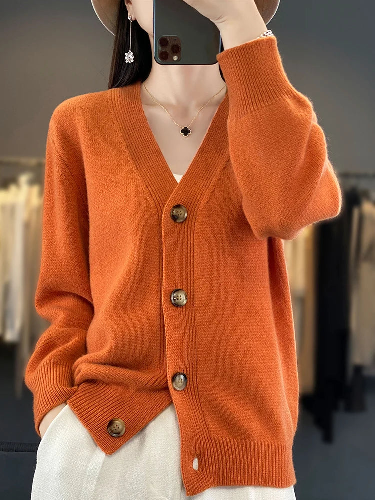 Cardigans - Autumn Wool Cardigan Grandpa Sweater for Chilly Evenings