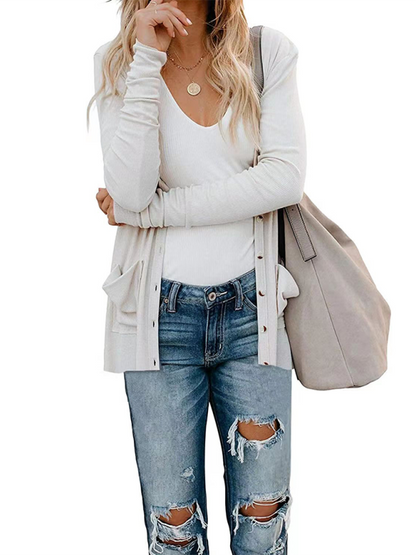 Cardigans- Boyfriend Cardigan for Casual Outings Fall Layering