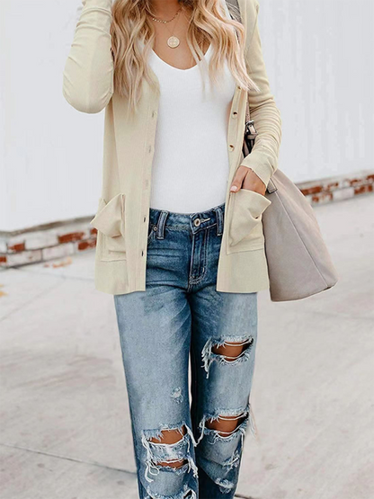 Cardigans- Boyfriend Cardigan for Casual Outings Fall Layering