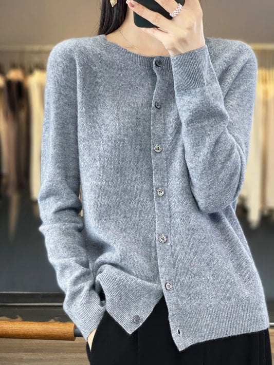 Cashmere Wool Cardigan Australian Wool Sweater