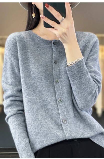 Cardigans - Cashmere Wool Cardigan Australian Wool Sweater