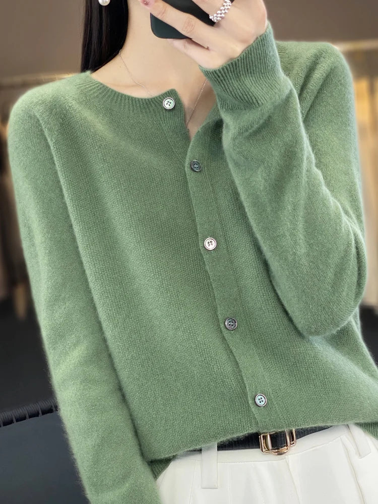 Cardigans - Cashmere Wool Cardigan Australian Wool Sweater