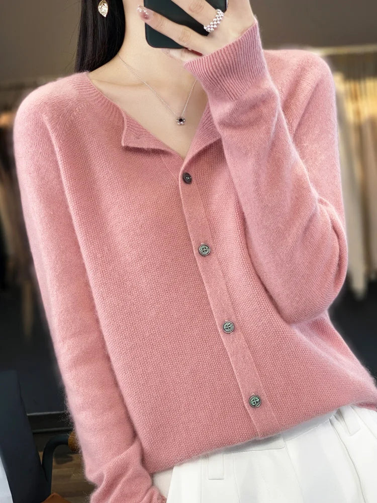 Cardigans - Cashmere Wool Cardigan Australian Wool Sweater