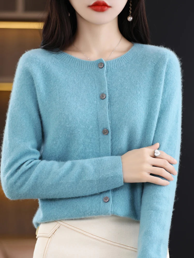 Cardigans - Cashmere Wool Cardigan Australian Wool Sweater