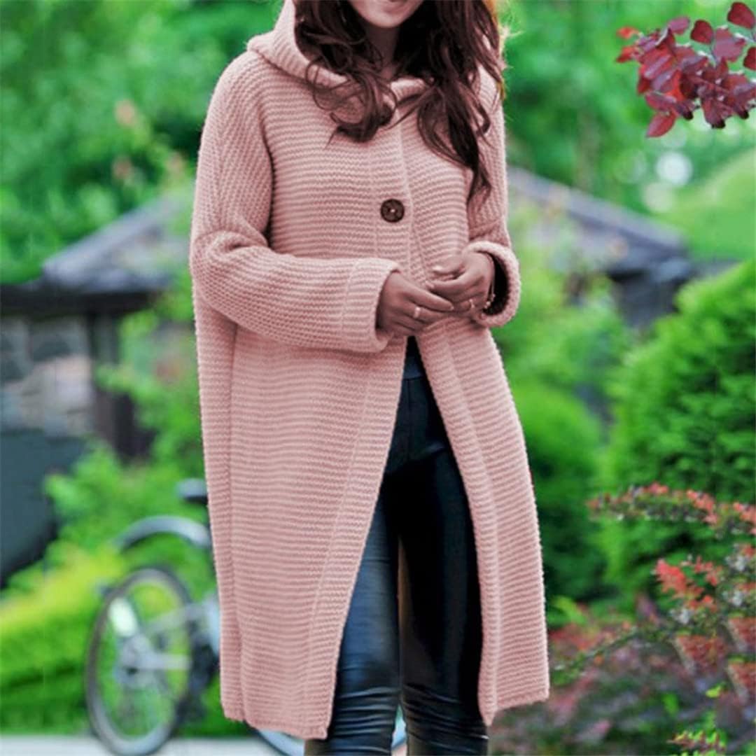 Cardigans - Casual Hooded Duster Cardigan Cape