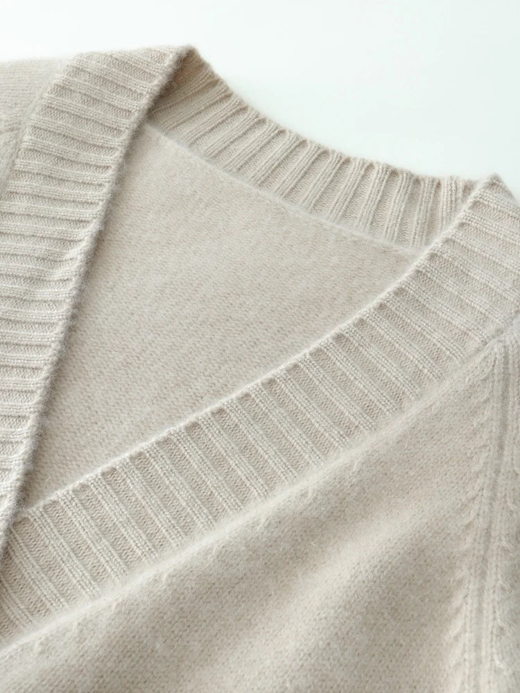 Cardigans - Elegant Winter Pure Cashmere Grandpa Cardigan