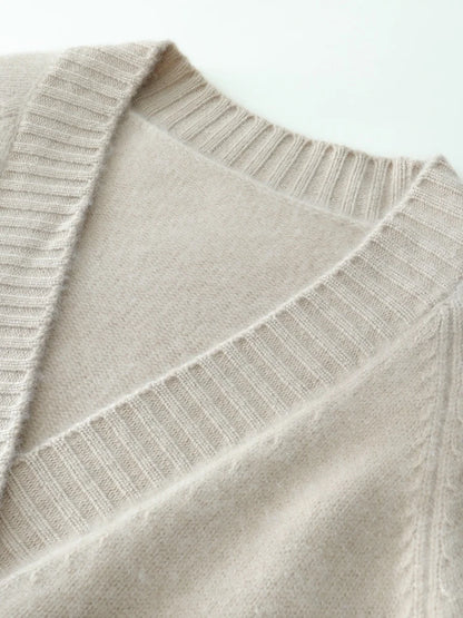 Cardigans - Elegant Winter Pure Cashmere Grandpa Cardigan