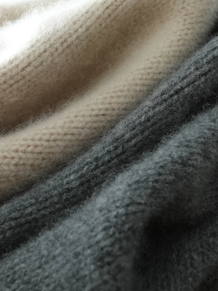 Cardigans - Elegant Winter Pure Cashmere Grandpa Cardigan