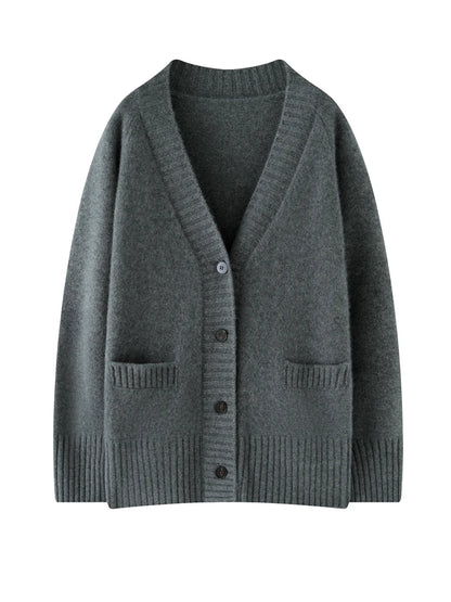 Cardigans - Elegant Winter Pure Cashmere Grandpa Cardigan