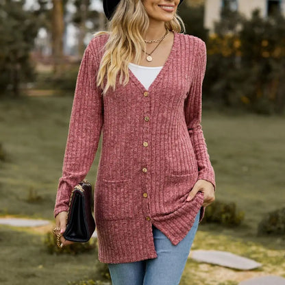 Cardigans- Essential Button-Up Duster Cardigan – Must-Have for All Seasons- - Pekosa Women Fashion