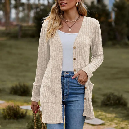 Cardigans- Essential Button-Up Duster Cardigan – Must-Have for All Seasons- - Pekosa Women Fashion