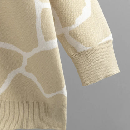 Cardigans - Giraffe’s Skin Print Pattern Sweater Cardigans