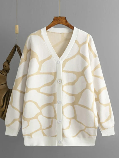 Cardigans - Giraffe’s Skin Print Pattern Sweater Cardigans