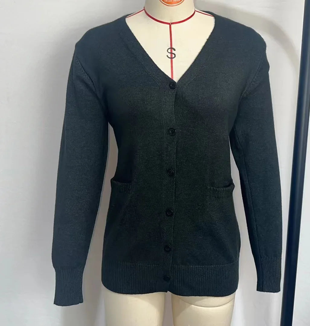 Cardigans - Mid-Length Button Cardigan Essential Layering Knitwear