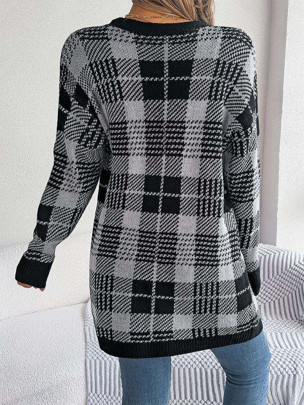 Cardigans - Open Front Plaid Cardigans – Classy & Casual